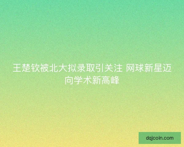 王楚钦被北大拟录取引关注 网球新星迈向学术新高峰