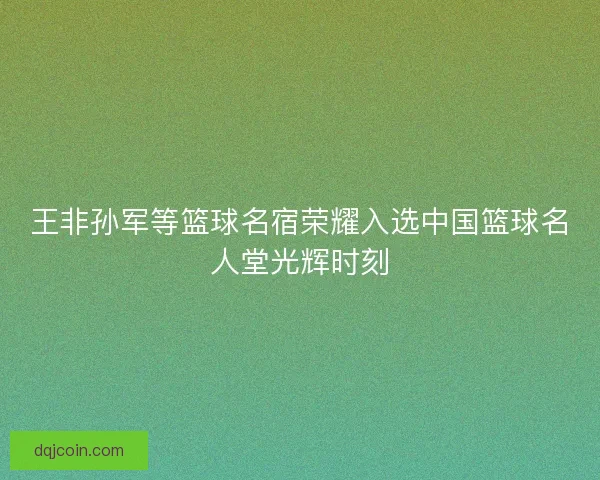 王非孙军等篮球名宿荣耀入选中国篮球名人堂光辉时刻